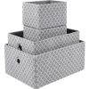Gifi Rangement|Corbeille design gris et blanc x4