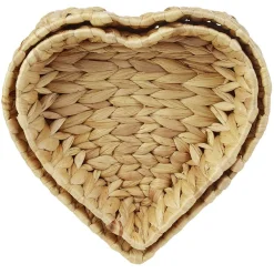Gifi Rangement|Corbeille forme coeur jacinthe d'eau tressée x2