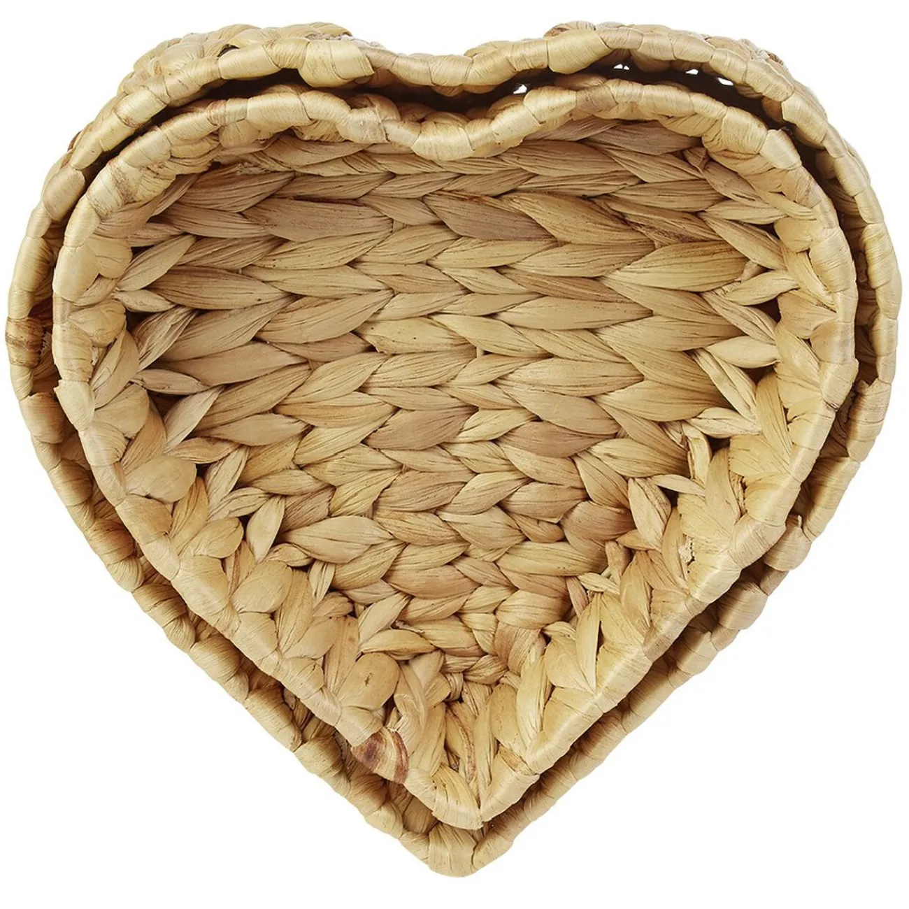 Gifi Rangement|Corbeille forme coeur jacinthe d'eau tressée x2