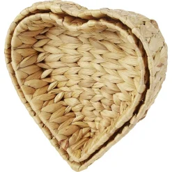 Gifi Rangement|Corbeille forme coeur jacinthe d'eau tressée x2