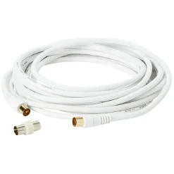 Gifi Accessoires Électriques^Cordon antenne blanc L.5 m avec adaptateur