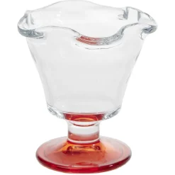 Gifi Coupelle à glace en verre avec pied coloré Ø10,6xH11,7cm