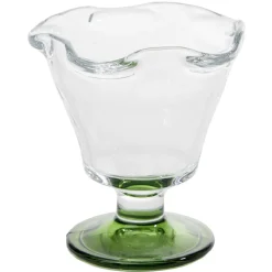 Gifi Coupelle à glace en verre avec pied coloré Ø10,6xH11,7cm