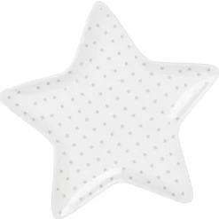 Gifi Coupelle blanche forme étoile à pois gris