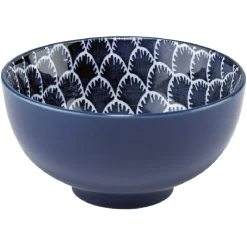 Gifi Coupelle en porcelaine décor blanc et bleu