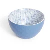 Gifi Coupelle porcelaine motif tissé blanc et bleu Ø13xH7,2cm