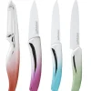 Gifi Couteau céramique manche coloré x 3 et éplucheur