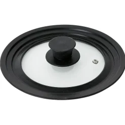 Gifi Couvercle en verre avec contour silicone noir Ø 21 cm
