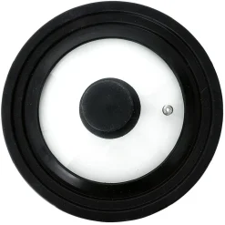 Gifi Couvercle en verre avec contour silicone noir Ø 21 cm