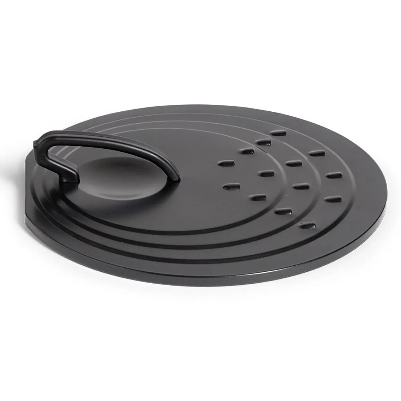Gifi Couvercle rond avec poignée acier noir Ø30cm