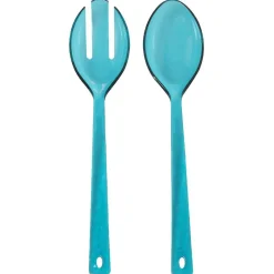 Gifi Couvert à salade bleu martelé x2