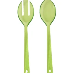 Gifi Couvert à salade vert martelé x2