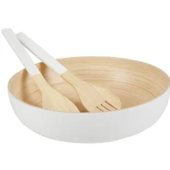 Gifi Couverts à salade blanc en bambou x2