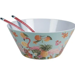 Gifi Couverts à salade style tropical manche motif pastèque x2