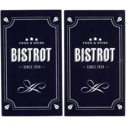 Gifi Couvre plaque planche à découper en verre design Bistrot x2