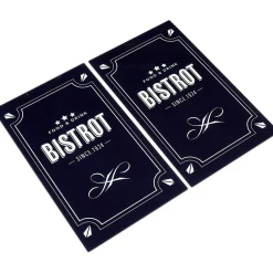 Gifi Couvre plaque planche à découper en verre design Bistrot x2