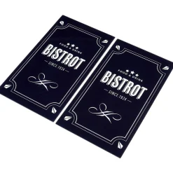 Gifi Couvre plaque planche à découper en verre design Bistrot x2