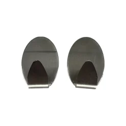 Gifi Rangement|Crochet adhésif acier x2 Ø2,5cm gris