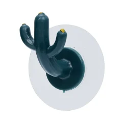 Gifi Rangement|Crochet adhésif cactus x2 bleu canard