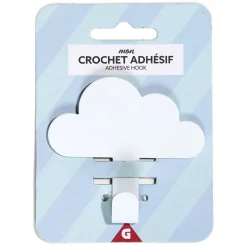Gifi Rangement|Crochet adhésif métal forme nuage 8,5x2xH11,4cm - 3 modèles