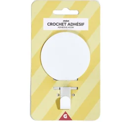 Gifi Rangement|Crochet adhésif métal rond 8,5x14,4cm - 3 modèles