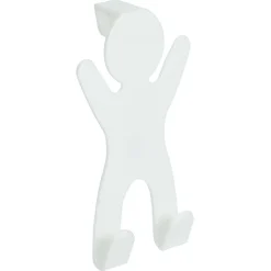 Gifi Rangement|Crochet de porte forme bonhomme gris - 10,5xH.19 cm