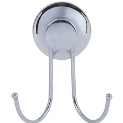 Gifi Rangement|Crochet double à ventouse inox gris