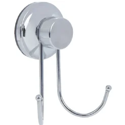 Gifi Rangement|Crochet double à ventouse inox gris