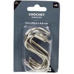 Gifi Rangement|Crochet en forme de S en métal x6