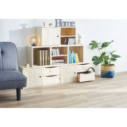 Gifi Rangement|Cube de rangement 2 niches pin naturel