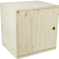 Gifi Rangement|Cube de rangement 1 porte pin naturel