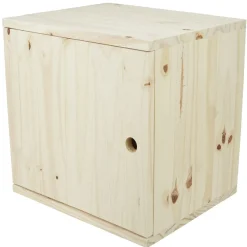 Gifi Rangement|Cube de rangement 1 porte pin naturel