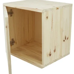 Gifi Rangement|Cube de rangement 1 porte pin naturel