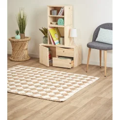 Gifi Rangement|Cube de rangement 2 tiroirs pin naturel