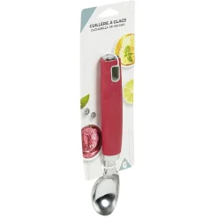Gifi Cuillère à glace inox avec manche en polypropylène rouge