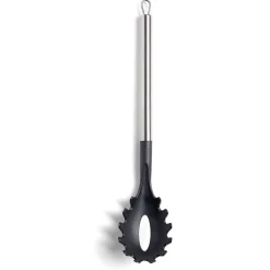 Gifi Cuillère à spaghetti en plastique noir avec manche en inox L.33,5cm