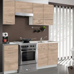 Gifi Cuisine 5 éléments finition chêne Sonoma L. 1,80 m