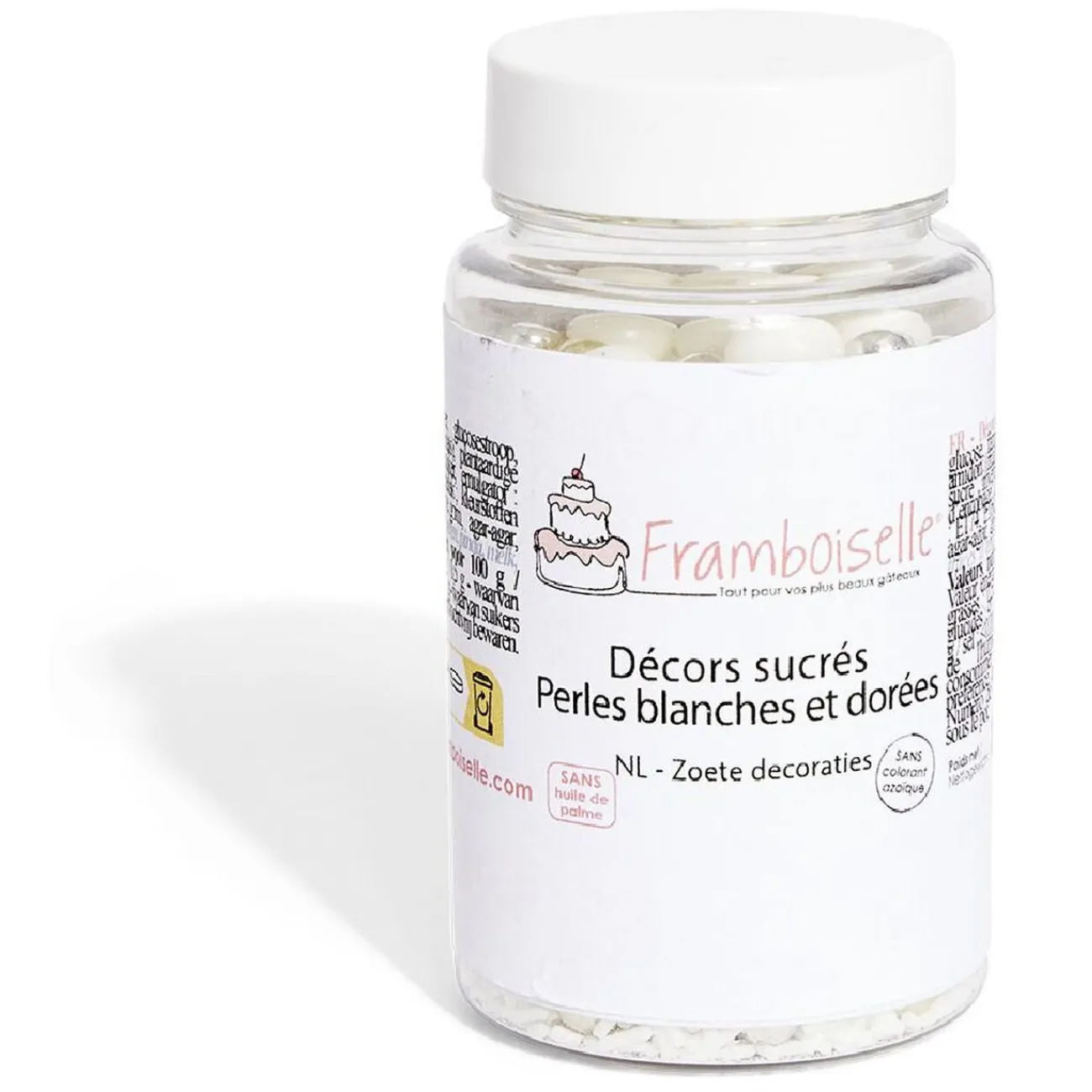 Gifi Décor sucré perle blanche et dorée Framboiselle