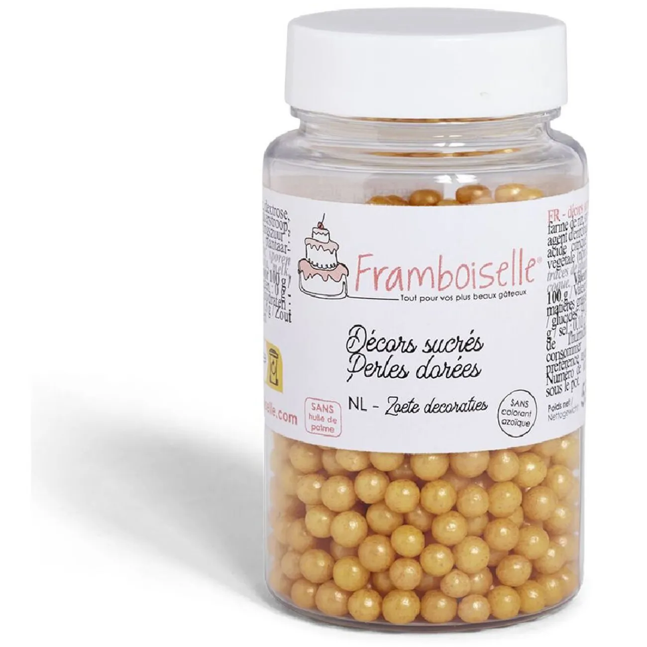 Gifi Décor sucré perles dorées Framboiselle 55g