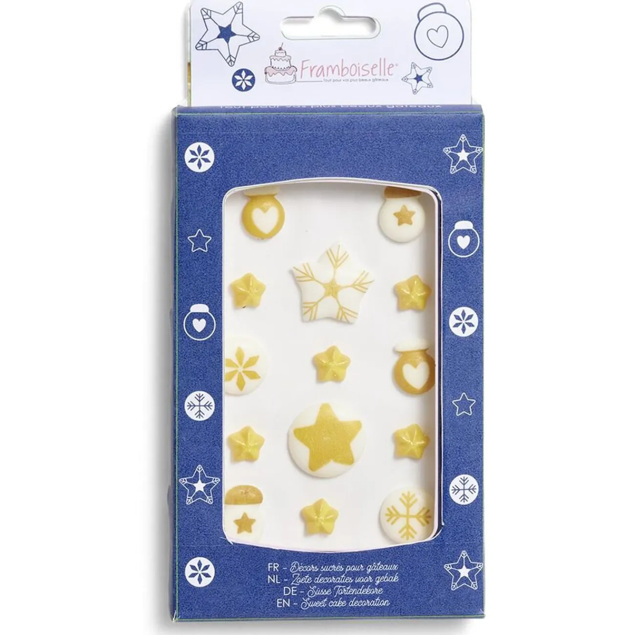 Gifi Décor sucré pour gâteau Noël doré Framboiselle 30g