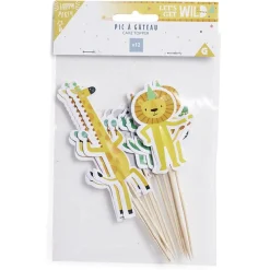 Gifi Décoration gâteau anniversaire pique thème animaux sauvages 12 pièces