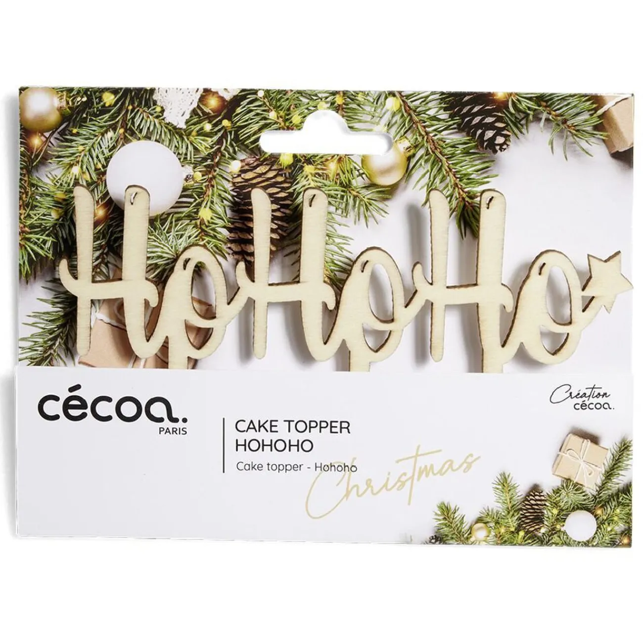 Gifi Décoration pour gâteau de Noël en bois