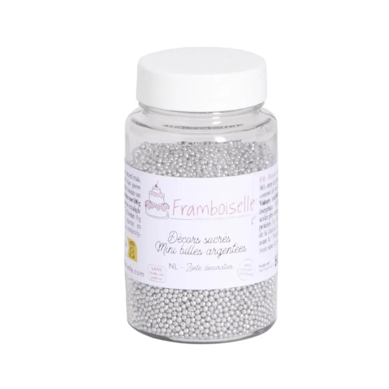 Gifi Décoration sucré pâtisserie Framboiselle mini billes argentées