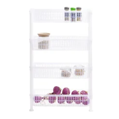 Gifi Desserte 4 niveaux plastique transparent 50x19,5xH82cm