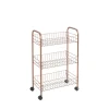 Gifi Desserte à roulette Metaltex 3 étages orange cuivré