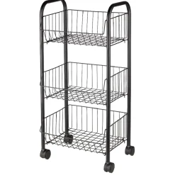 Gifi Desserte à roulettes 3 niveaux métal noir