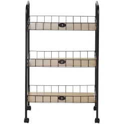Gifi Desserte à roulettes 3 niveaux métal et bois