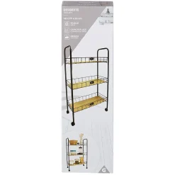 Gifi Desserte à roulettes 3 niveaux métal et bois