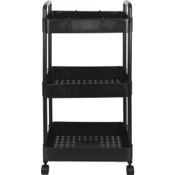 Gifi Desserte à roulettes 3 niveaux plastique noir