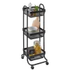 Gifi Desserte à roulettes vintage métal noir 3 niveaux